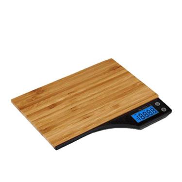 Imagem de Balança eletrônica de cozinha 5kg backlight de bambu superfície plataforma balança digital para café chá folha cozinha alimentos joias
