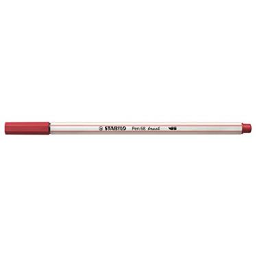 Imagem de Caneta Brush Premium – STABILO Pen 68 brush – Caixa com 10 unidades – Vermelho Escuro