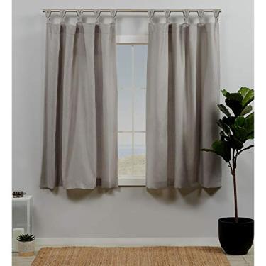 Imagem de Exclusive Home Curtains Par de painel de cortina superior trançado de linho Loha, 137 x 150 cm, bege