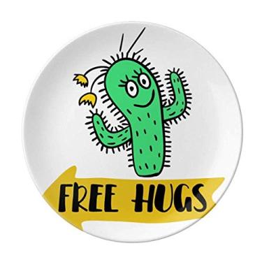 Imagem de Prato de cacto decorativo de porcelana Salver talheres Free Hugs