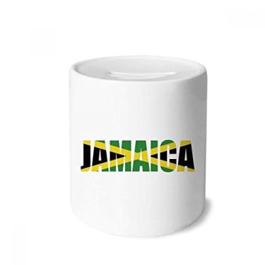 Imagem de DIYthinker Caixa de moedas de cerâmica com nome da bandeira da Jamaica