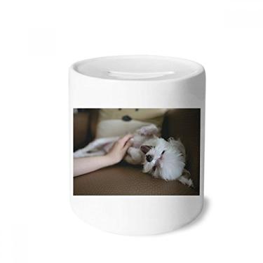 Imagem de DIYthinker Caixa de moedas de cerâmica para animais de estimação com foto fofa e porta-moedas para presente