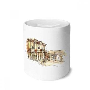 Imagem de DIYthinker Ephesus in Izmir Turquia Caixa de Dinheiro Caixa de Cerâmica Porta-Moedas Presente