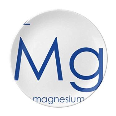 Imagem de Mesa de período de elementos de química, placa de magnésio de metal alcalina com superfície de magnésio, bandeja decorativa de porcelana para jantar