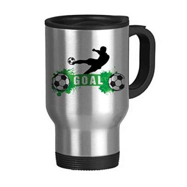 Imagem de Caneca de viagem com texto esportivo de futebol americano Penalty kick tampa de aço inoxidável copo de carro copo térmico