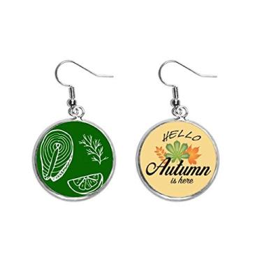 Imagem de Abalone Aquatic Marine Conjunto Orelha Pendente Folha Outono Brinco Joia