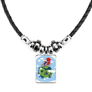 Imagem de DIYthinker Colar chinês The Great Wall Art Jewelry Torque Leather Rope Pendant