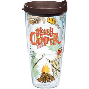 Imagem de Tervis Copo Happy Camper com envoltório e tampa marrom 680 g, transparente