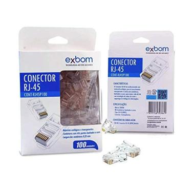 Imagem de Kit 100 Conectores Rj-45 Cat5e Gigabit Ethernet 30m Gold