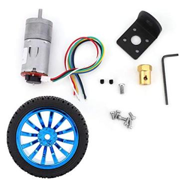 Imagem de Encoder Gear Motor, Encoder Gear Kit de robô de engrenagem DIY com suporte de montagem, kit de rodas de 65 mm para Smart Car Robot DC12V (40RPM)