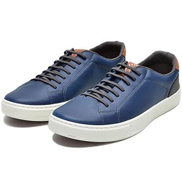 Imagem de Sapatenis Masculino Solado PVC Palmilha Gel Espumado Cadarço Elastico Moda Casual Confortavel Tamanho:39;Cor:Azul;Gênero:Masculino;Departamento BS:Esporte