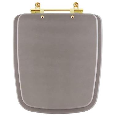 Imagem de Assento Sanitário Boss Gris para vaso Incepa Com Ferragem Dourada