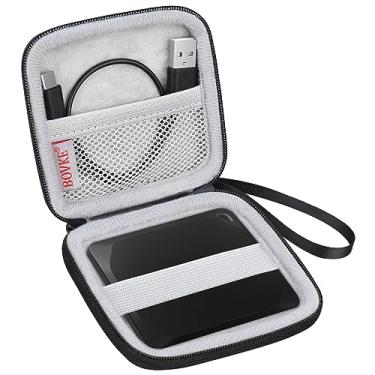 Imagem de Bolsa de transporte BOVKE para Samsung T3 T5 SSD portátil 250 GB 500 GB 1 TB 2 TB USB 3.0 SSD externo de estado sólido Discos rígidos de estado sólido para armazenamento, preta