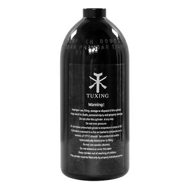 Imagem de TUXING Tanque de ar de alumínio para paintball, tanque de ar de alta pressão 0,75L 48Ci capacidade, cilindro de mergulho garrafa de ar de alta pressão para pistolas de paintball ou PCP (garrafa vazia) 5/8-18UNF