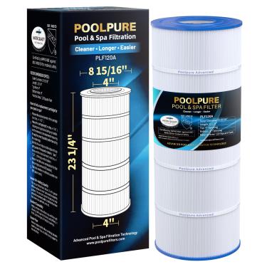 Imagem de POOLPURE Filtro de piscina PLF120A substitui Hayward C1200, CX1200RE, Pleatco PA120, Ultra-B2, Unicel C-8412, Filbur FC-1293, Clearwater II 125, Waterway Pro Clean PCCF-125, C x OD: 23 1/10.2 cm x 8