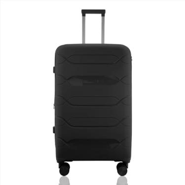 Imagem de Mala Grande Polipropileno Despachada Viagem Internacional Expansiva Rodas Duplas 360º Cadeado TSA Gladiador P1G Preto