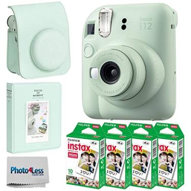 Imagem de Fujifilm Câmera instantânea Instax Mini 12 (verde menta) + filme instantâneo Fuji Instax Mini – 40 folhas + pacote de presente para câmera instantânea