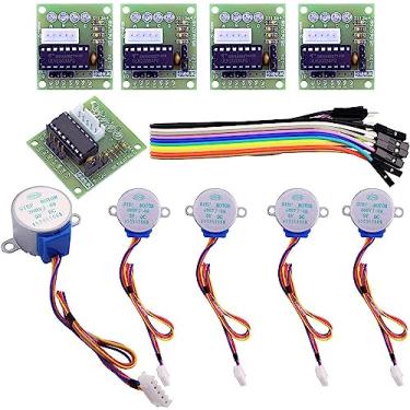 Imagem de ELEGOO 5 conjuntos 28BYJ-48 ULN2003 5V motor de passo + placa de driver ULN2003 para Arduino