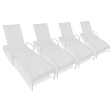 Imagem de Kit 4 Cadeiras Catar com Regulagem para Piscina, Área Externa