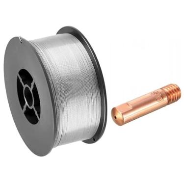 Imagem de Kit - 1 Arame Solda Mig Sem Gás 0,8mm 1kg Galzer + 1 Bico De Contato M6x25 0,8mm 15ak 24kd