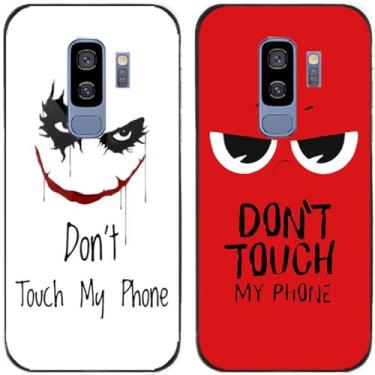 Imagem de 2 peças Smile Don't Touch My Phone impresso TPU gel silicone capa de telefone traseira para Samsung Galaxy todas as séries (Galaxy S9 Plus / S9+)
