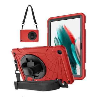 Imagem de Stweap Capa para Samsung Galaxy Tab A9+/A9 Plus 28 cm 2023 (SM-X210/X216/X218), capa rígida à prova de choque com alça de mão e suporte rotativa de 360° + alça de ombro para tablet Galaxy A9 Plus