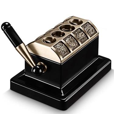 Imagem de PENNY73 Cortador de charutos de bronze de mesa, escultura de fera, riqueza implícita com 4 furos, aço inoxidável, guilhotina, corte de metal, acessórios de charuto, tesoura de tabaco, ouro