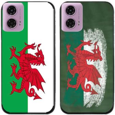 Imagem de 2 peças impressas TPU gel silicone capa traseira de telefone para Motorola Moto G24 Power / G24-power (bandeira galesa)