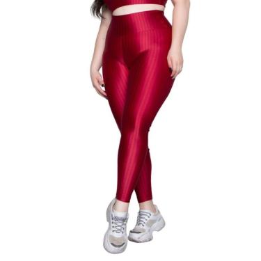 Imagem de Calça Legging Plus Size New Zig 3D Vekyo Poliamida Cós Alto Academia Treino Moda Fitness Feminina-Feminino