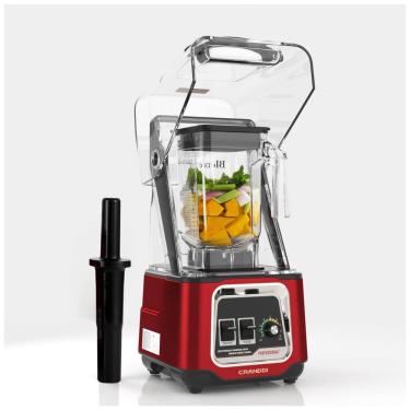 Imagem de Liquidificador Profissional 1,5L com Proteção Removível à Prova de Som, 110V 2200W, CRANDDI, Vermelho