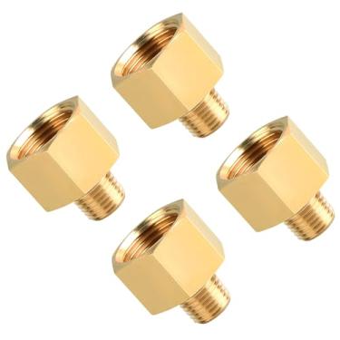 Imagem de SUNGATOR Pacote com 4 encaixes de tubulação de latão, adaptador redutor, tubo macho NPT de 1/4" x tubo fêmea NPT de 1/2"