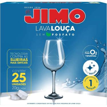 Imagem de Lava Louça Sem Fosfato Jimo Contra as Sujeiras mais Difíceis Caixa com 25 Pastilhas