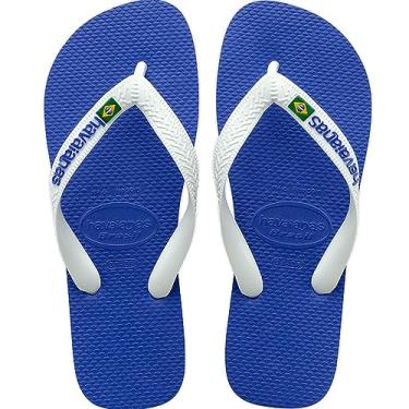 Imagem de Sandalias Havaianas Brasil Logo Havaianas Criança Unissex Azul Naval 23/24
