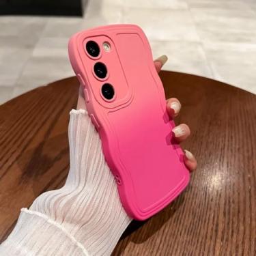 Imagem de Capa de telefone onda de silicone líquido de cor gradiente para Samsung Galaxy S20 S21 FE S22 S23 Ultra A6 Plus A54 A34 A24 A14 5G capa macia, vermelho Pnik, para Galaxy A04S