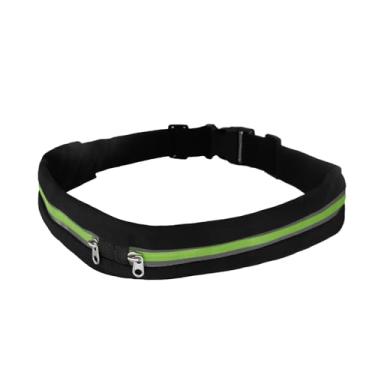 Imagem de GONTSIG Pochete refletora resistente à água com 2 bolsos para chaves de telefone e dinheiro essenciais verde