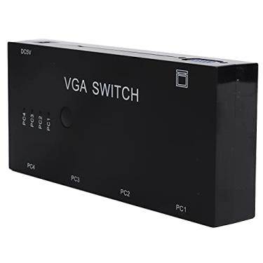 Imagem de Comutador USB VGA Comutador Manual de 4 Entradas Com Cabos USB Comutador Divisor VGA Suporte para Conversor de Vídeo VGA XVGA SVGA UXGA Display para Computador Laptop Monitor