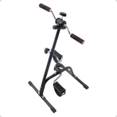 Imagem de Pedalinho Mãos Pés Mini Bicicleta Ergométrica WCT Fitness Bike Fisioterapia Idosos Reabilitação Braços Pernas Pedal Sentado Cor Preto