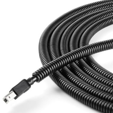 Imagem de Tear de arame dividido de 1/4 polegada 1,6 m, tubo protetor de fio YCLYC para cabos, capa de conduíte de fio flexível preta, protetores de cabos de animais de estimação capa de fio elétrico que não