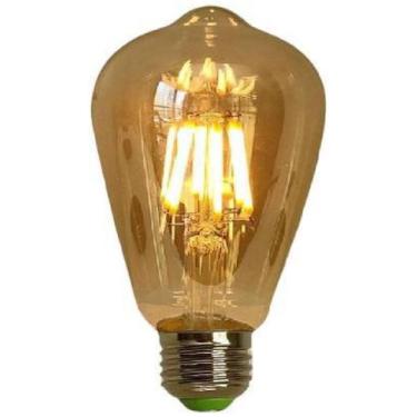 Imagem de Lampada Led Filamento Bulbo St64 4W E27 Ambar Retro 2200K - Luminatti