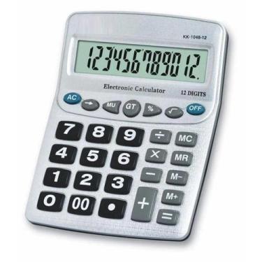 Imagem de Calculadora de Mesa 12 Dígitos Grande Balcão Loja à Pilha - Impo