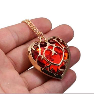 Imagem de Colar Coração Verm The Legend Of Zelda Dourada C/Pingente - Amor Lindo
