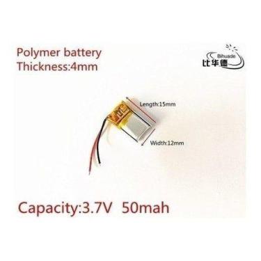 Imagem de Mini Bateria 3,7v 50mah  Fone Ouvido 4mm X 12mm X 15mm - bgb