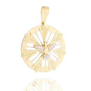 Imagem de Pingente Mandala Divino Espírito Santo Em Ouro 18k Zircônias - PRADO J