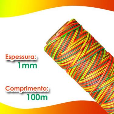 Imagem de Cordão Encerado 1mm - Fio Cordone Multicolorido Leitoso - 100 Metros -