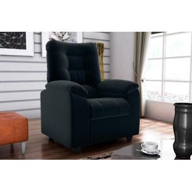Imagem de Poltrona Reclinável MX61 Onix Veludo Preto E451 - Matrix - LM DECOR