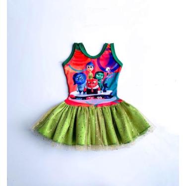 Imagem de Vestido Divertidamente 2 Colorido Carnaval Infantil - Envio Rápido - A
