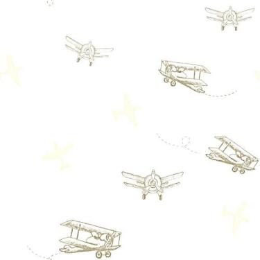 Imagem de Papel de Parede Infantil Aviões Rosa/Cinza Fofura Baby FF4037