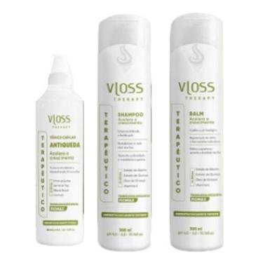 Imagem de Vloss Therapy Kit Fiomax Shampoo+Balm 2x300ml + Tônico Antiqueda