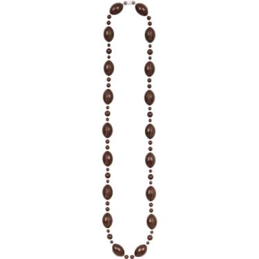 Imagem de Kickoff Party Must-Have Colar de futebol de plástico com contas marrons - 81 cm (1 peça) | Acessório vibrante e durável para celebrações esportivas
