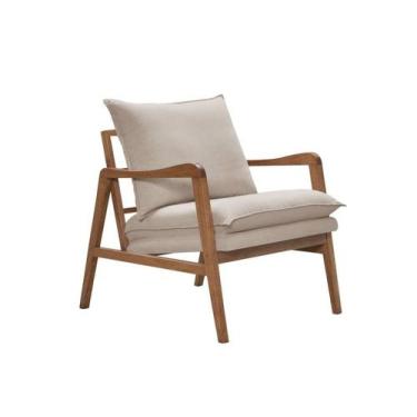 Imagem de Poltrona Decorativa Dila Base Madeira Macia - Bella Decorao